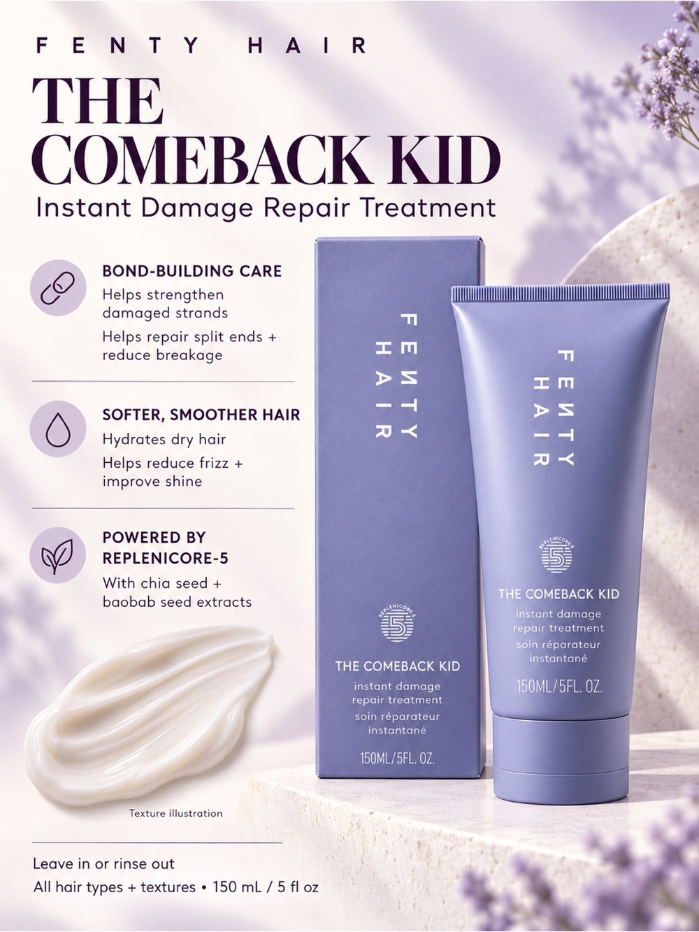 Fenty Hair The Comeback Kid Damage Repair Treatment 5 oz - Picture 2 of 2